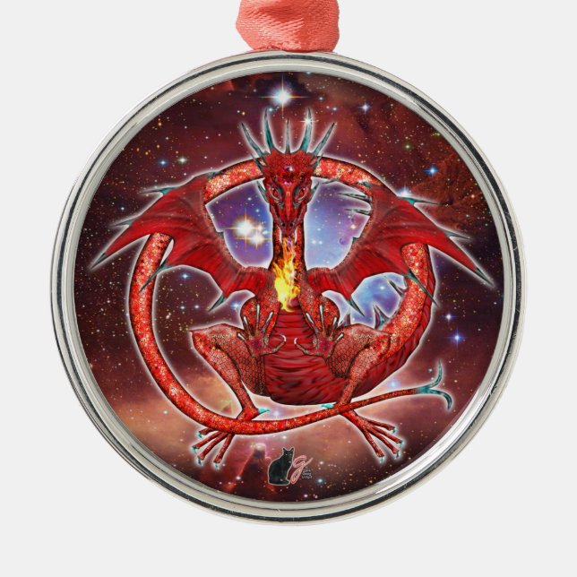 Pyrope Ornement de Dragon Cosmique (Devant)