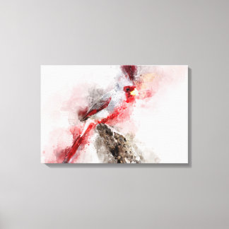 Pyrrhuloxia watercolor canvas print