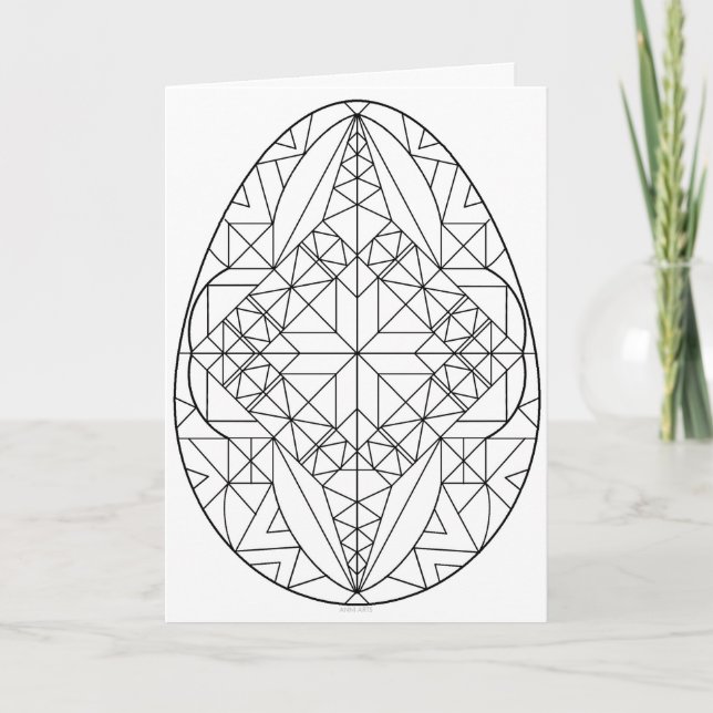 Pysanki Card to Colour 2 (Front)