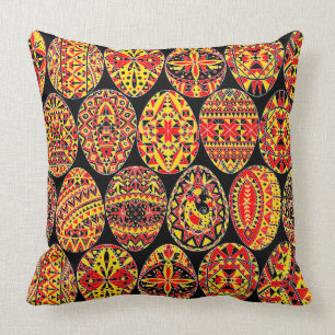 Pysanki Easter Eggs Throw Pillow