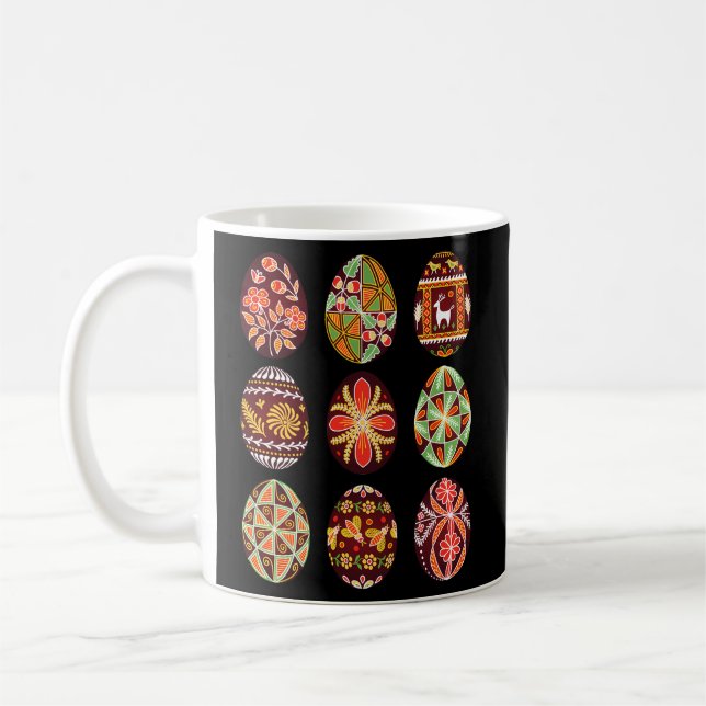 Pysanky Easter Egg Happy Easter Day Egg Hunting Coffee Mug (Left)