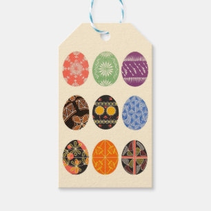 pysanky eggs print gift tags