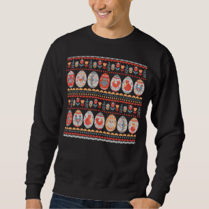 Pysanky Pattern Painted Eggs Happy Easter Day Egg Sweatshirt