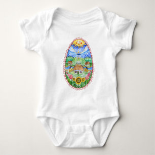 Pysanky Ukrainian Easter eggs Baby Bodysuit