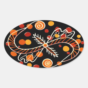 Pysanky Ukrainian Easter eggs Oval Sticker