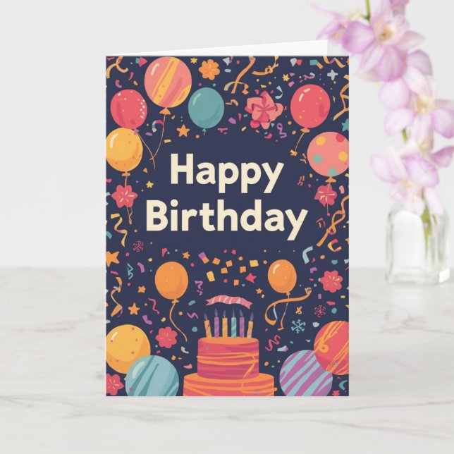 pyschedelic birthday card (Orchid)
