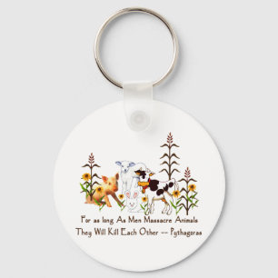 Pythagoras Vegetarian quote Keychain