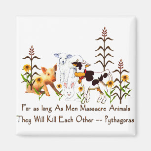 Pythagoras Vegetarian quote Magnet