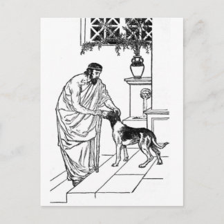 Pythagoras with Dog Postcard