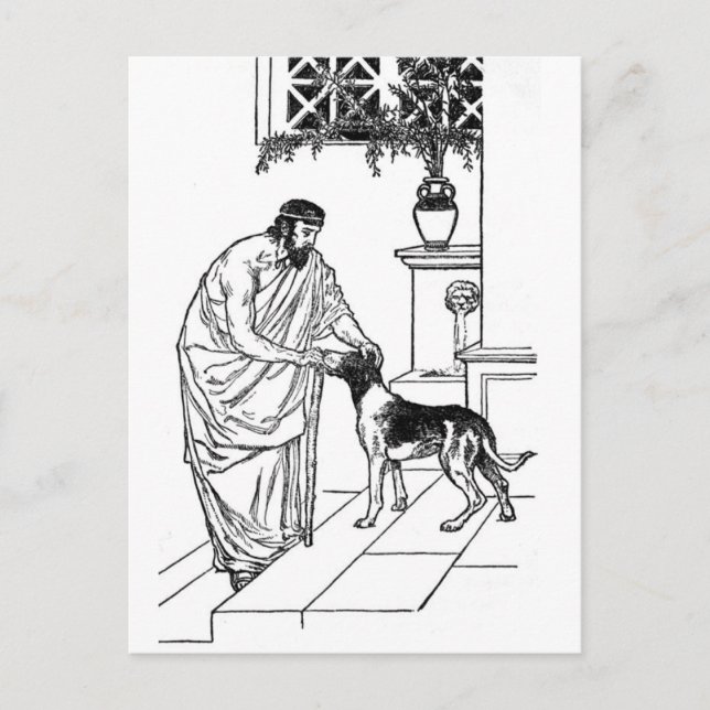 Pythagoras with Dog Postcard (Front)