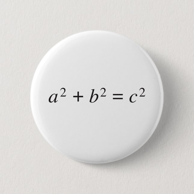 pythagorean theorem 2 inch round button (Front)