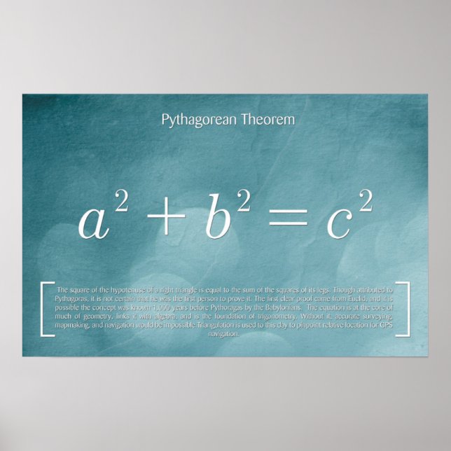 Pythagorean Theorem - Math Poster (Front)