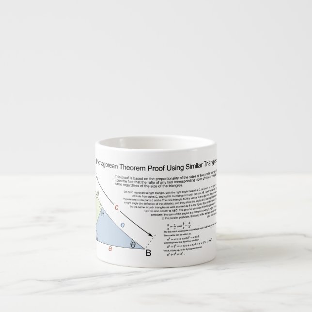Pythagorean Theorem Proof Using Similar Triangles Espresso Cup (Front)