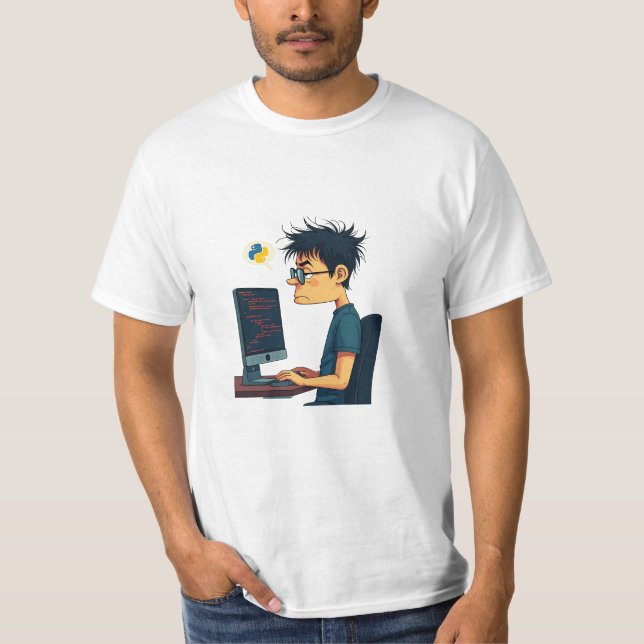 Python Debugging – Funny Programmer Coding Design T-Shirt (Front)