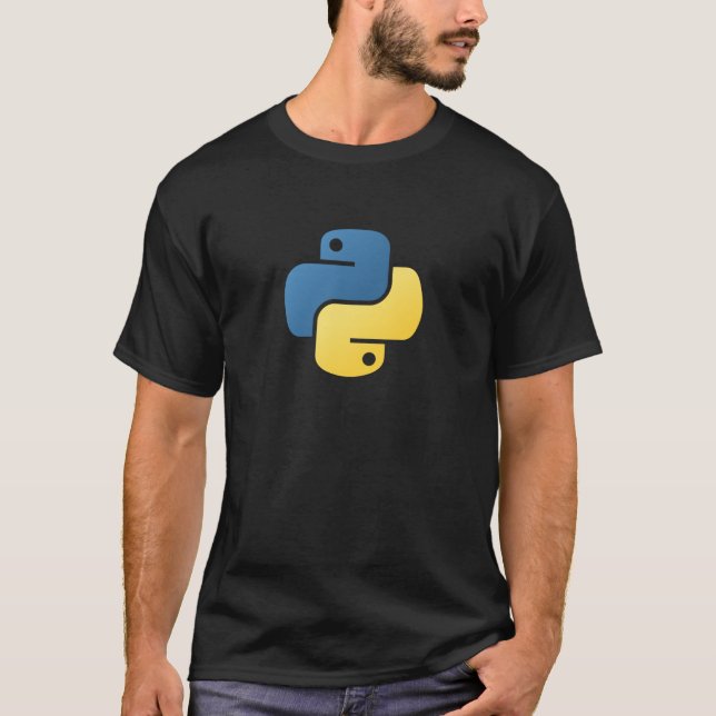 Python Language Developer Programmer Logo T-Shirt (Front)