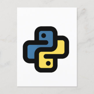 Python logo announcement postcard
