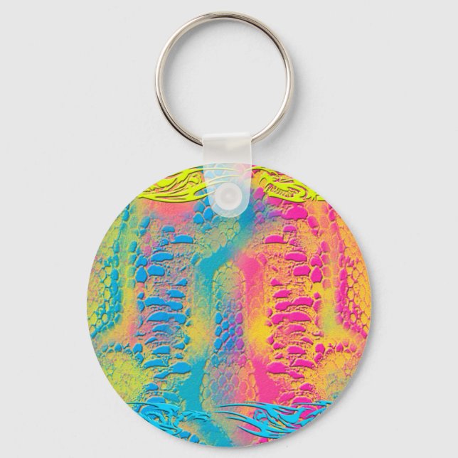 PYTHON - modern decorative fractal - Keychain (Front)