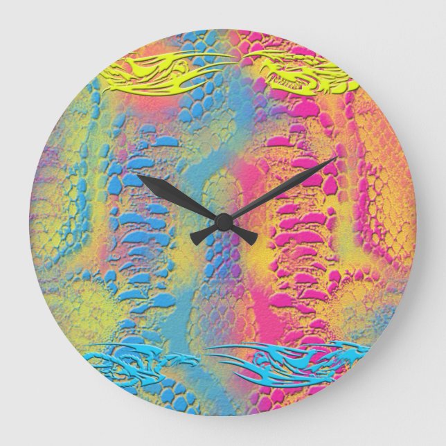 PYTHON - modern decorative fractal - Large Clock (Front)