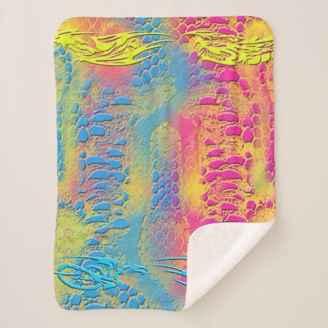 PYTHON - modern decorative fractal - Sherpa Blanket (Front)