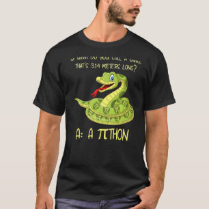 Python Pithon Pi Symbol Funny Math Mathematic Teac T-Shirt