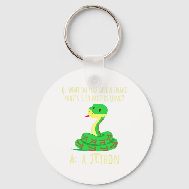 Python Pithon Pi Symbol Funny Math Teacher Pi Day  Keychain (Front)