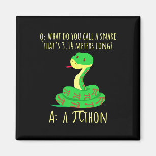 Python Pithon Pi Symbol Funny Math Teacher Pi Day  Magnet