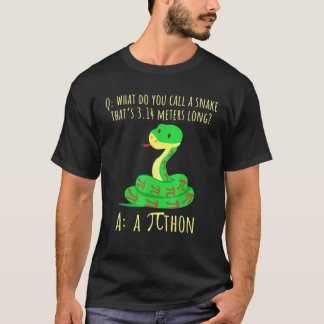 Python Pithon Pi Symbol Funny Math Teacher Pi Day T-Shirt