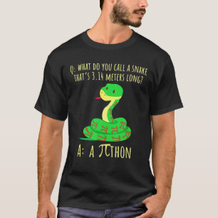 Python Pithon Pi Symbol Funny Math Teacher Pi Day T-Shirt