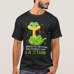 Python Pithon Pi Symbol Math Teacher Pi Day T-Shirt