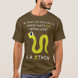 Python Pithon PiFunny Math Teacher Pi Day 2 T-Shirt