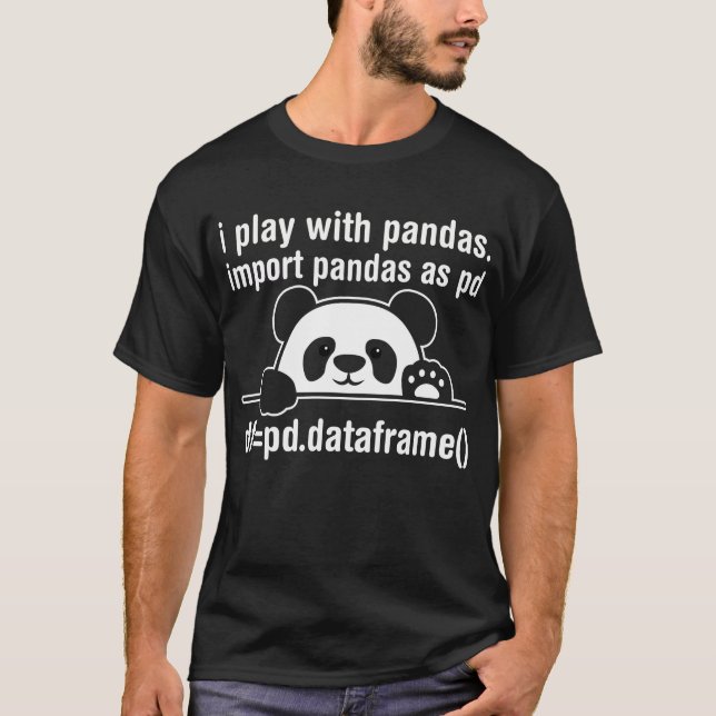 Python Programmer IT Nerd Panda Programming Humour T-Shirt (Front)