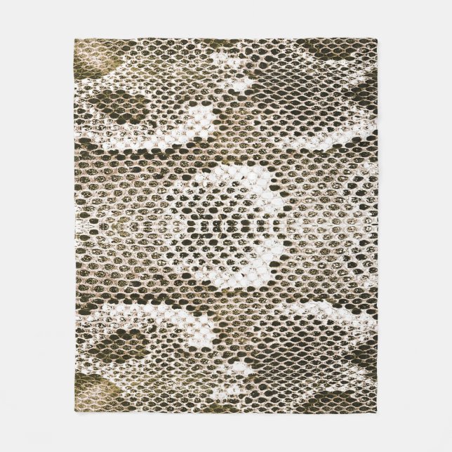 Python Skin: Animal Pattern Design Fleece Blanket (Front)