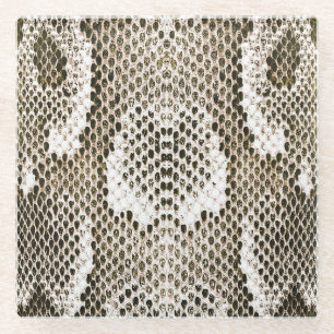 Python Skin: Animal Pattern Design Glass Coaster