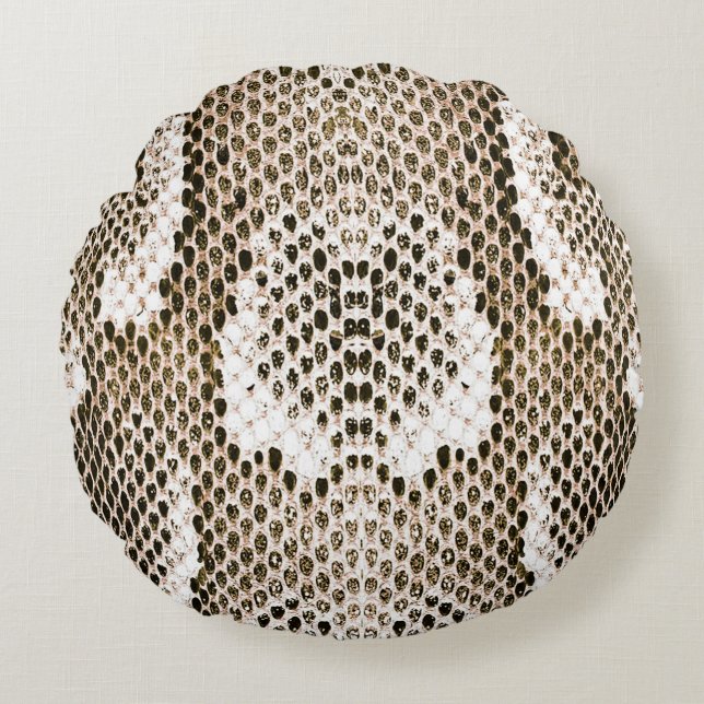 python skin, snake pattern, animal skin pattern de round pillow (Front)