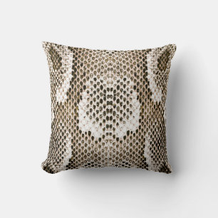 python skin, snake pattern, animal skin pattern throw pillow