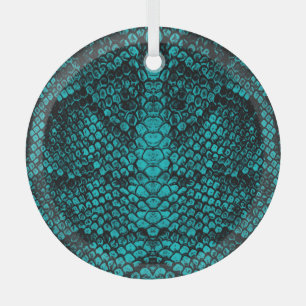 Python Skin: Snake Pattern Design Glass Ornament
