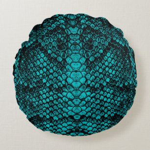 Python Skin: Snake Pattern Design Round Pillow