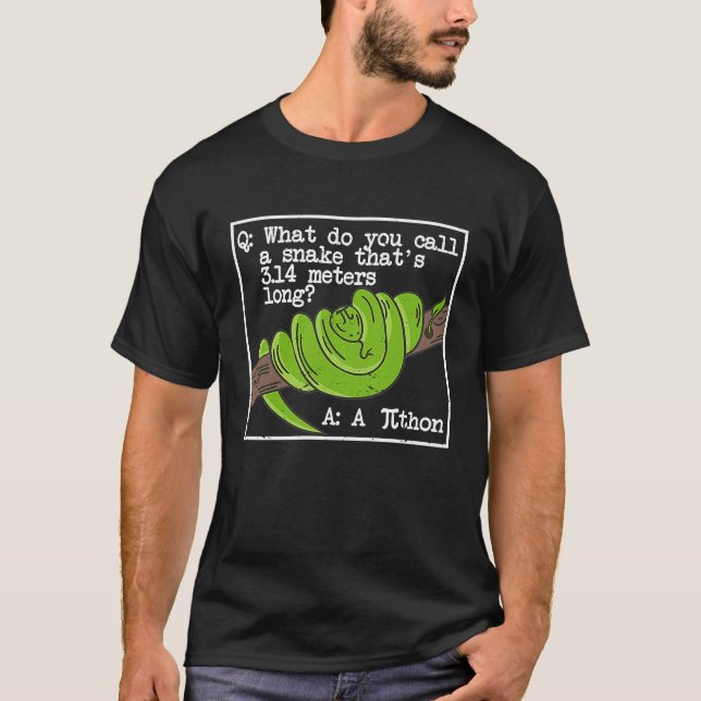 Python Snake Pithon Pi Day Symbol  Math Teacher Ne T-Shirt (Front)