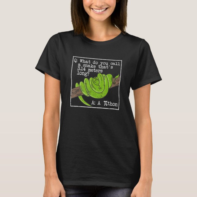 Python Snake Pithon Pi Day Symbol  Math Teacher Ne T-Shirt (Front)