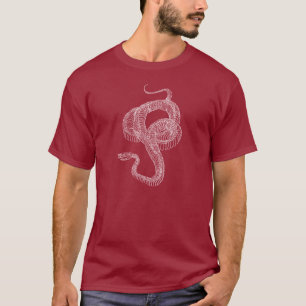Python snake skeleton, white on dark T-Shirt