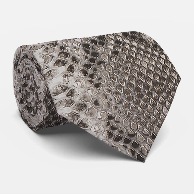 Python Snake Skin Animal Print Tie (Rolled)