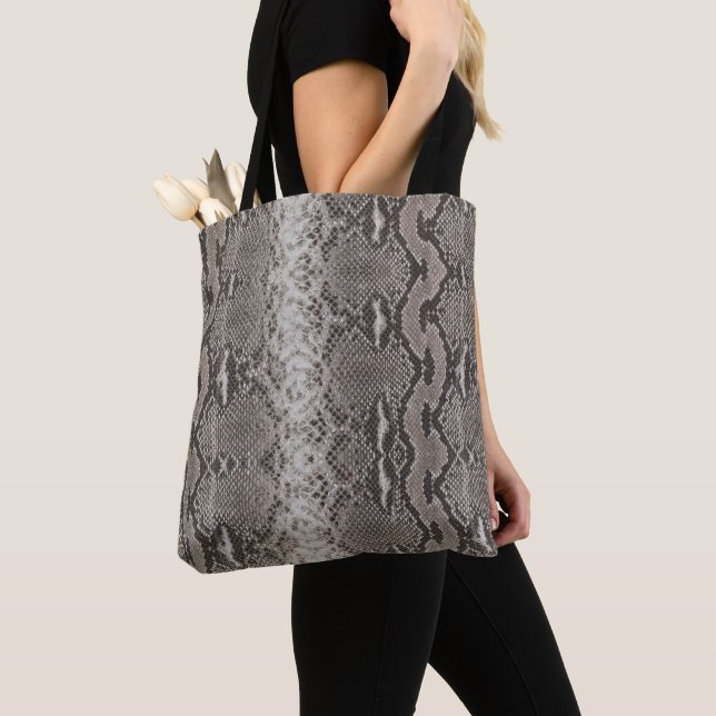 Python Snake Skin Animal Print Tote Bag (Close Up)