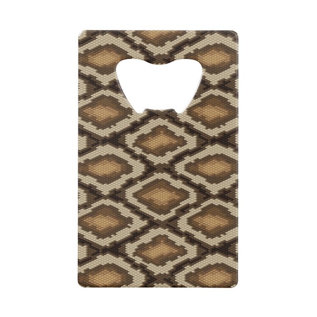 Python snake skin pattern 2 credit card bottle opener (Front)