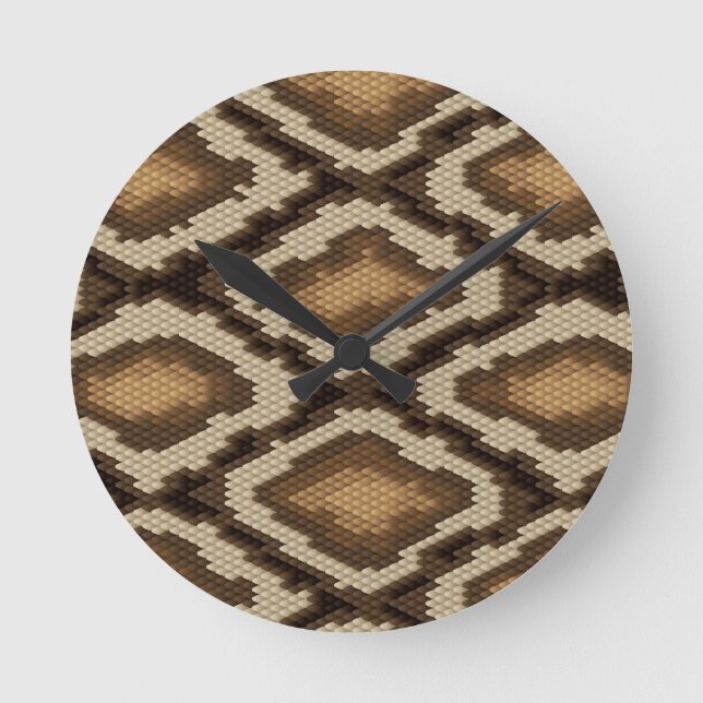 Python snake skin pattern 2 round clock (Front)