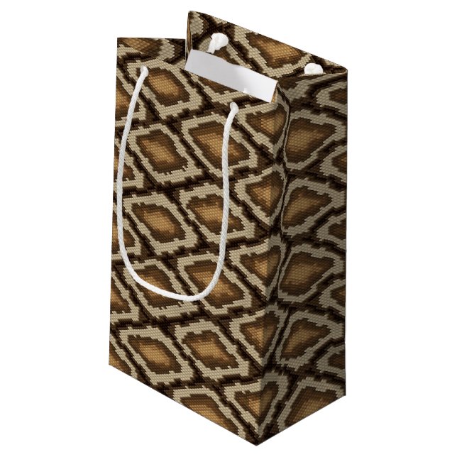Python snake skin pattern 2 small gift bag (Back Angled)