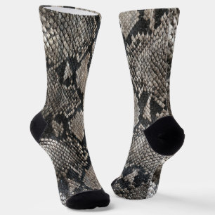 Python Snake Skin - Rich Elegant Grey Fashion Socks