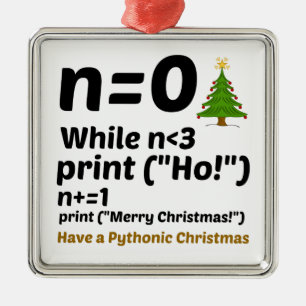 Pythonic Christmas Metal Ornament