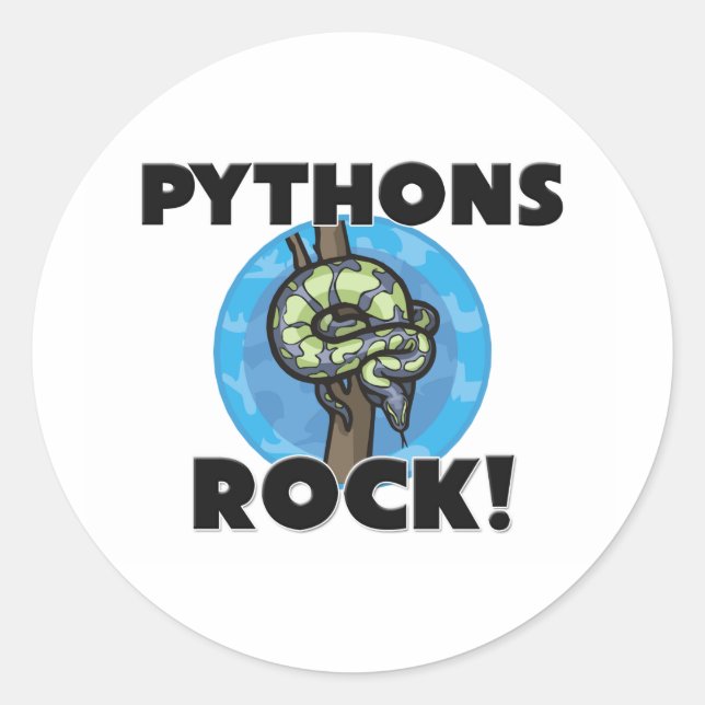 Pythons Rock Classic Round Sticker (Front)
