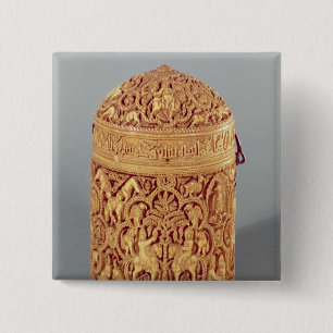 Pyx with relief depicting pleasures of 2 inch square button