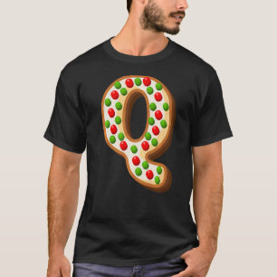 Q Cutest Capital Christmas Cookie Alphabet Letter T-Shirt
